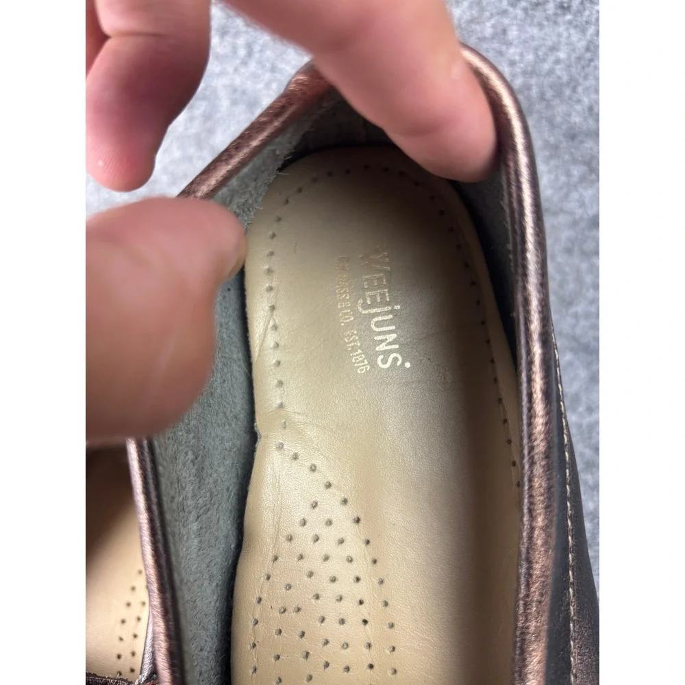 G.H. Bass Weejuns Penny Loafers Womens 10 Metallic Bronze Leather Slip On Shoes